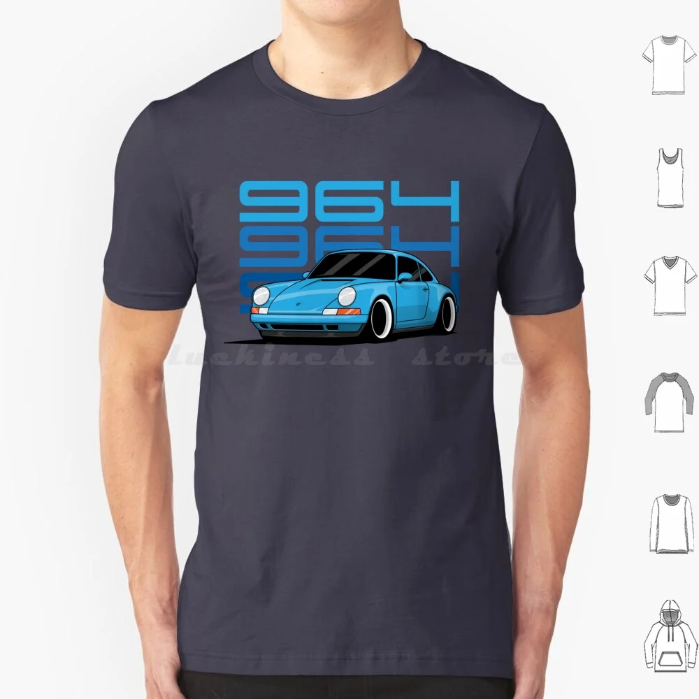964 иллюстрация синяя футболка 6Xl хлопковая крутая турбо автомобиль 993 красный