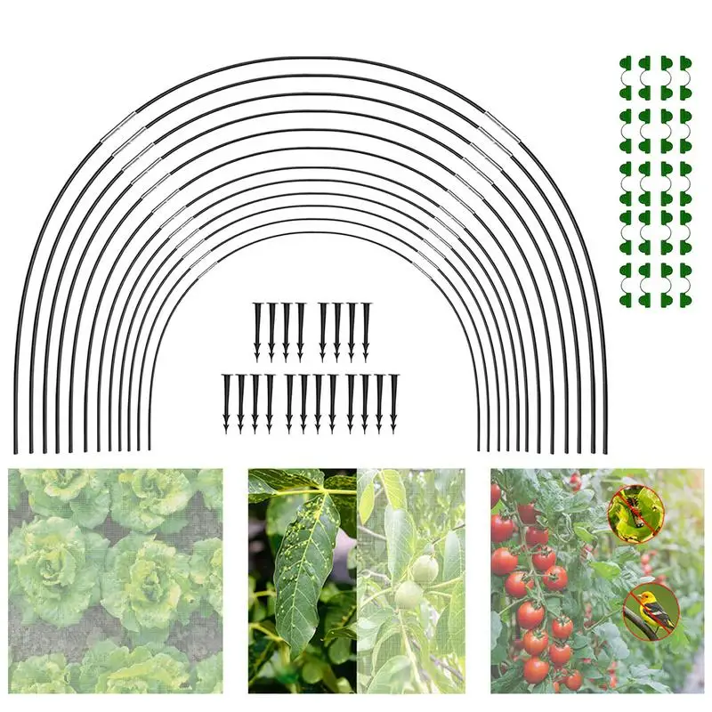 

Greenhouse Hoops | Row Cover Hoops Greenhouse Frame | Garden Hoops for Raised Beds Sturdy & Stable Gardening Tunnel Support Fram