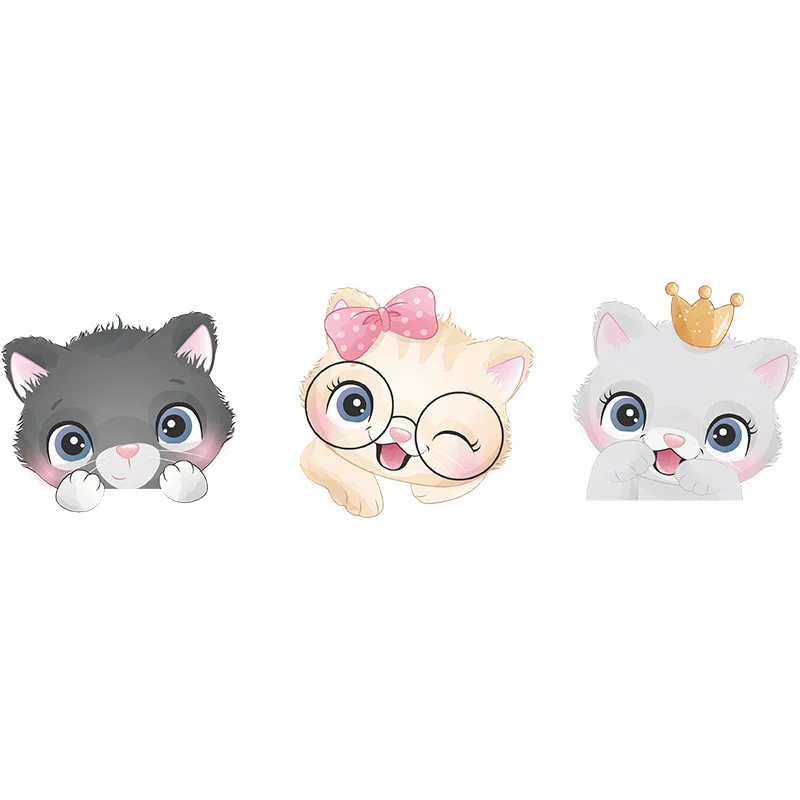 

Cartoon cute cat switch paste bedroom living room porch home wall decoration wallpaper paste at will