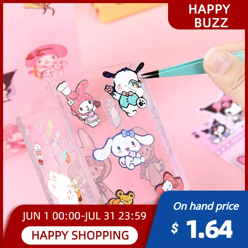 

Мультяшные наклейки Kuromi для ноутбука, альбома, чемодана, ноутбука, чашки с водой, каракули, декоративные подарки для учителей, Детские праздничные подарки