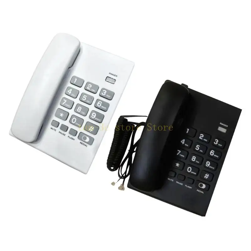 Corded Landline Phone Big Button Landline Phones Fixed Telephone for Office Home D0UA