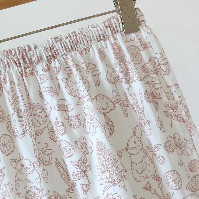 Двухслойная газовая дышащая Пижама хлопковая модная мягкая Домашняя одежда с