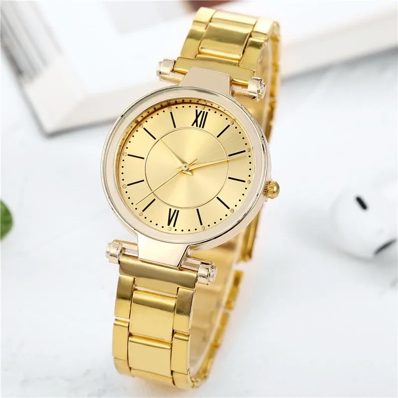 Women's Leisure Fashion Rose Gold Steel Belt Folding Buckle Quartz Watch High End Essential Jewelry For Women
