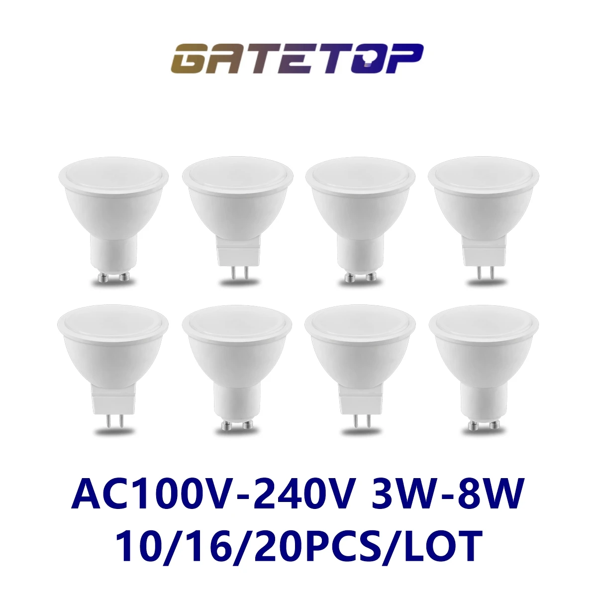 Factory direct LED spot light MR16 GU10  110V 220V 3W-8W 3000K-6000K is suitable for study kitchen instead of 100W halogen lamp