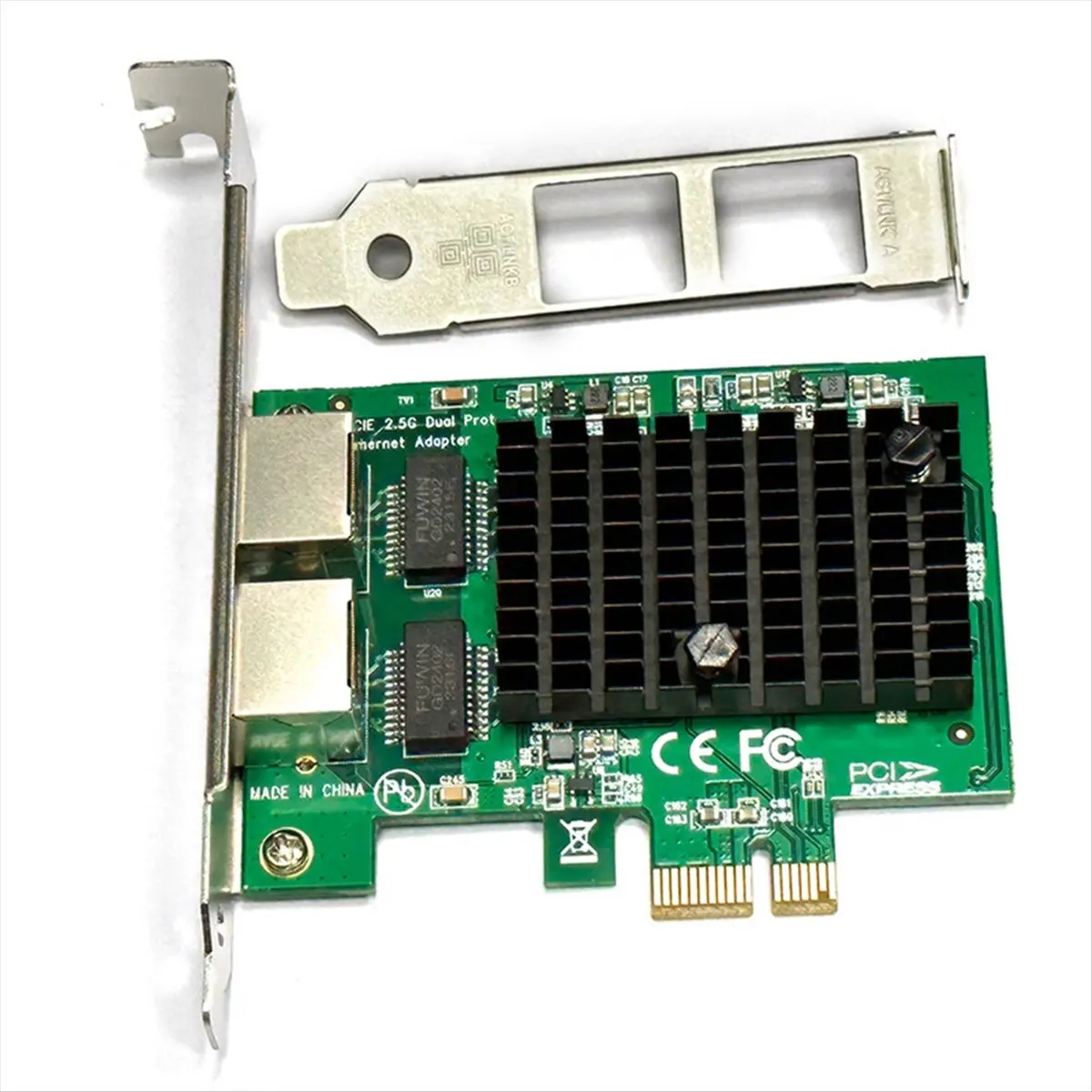 Фото Сетевая карта PCIe 2.5G с 2 портами, адаптер Ethernet 2.5 Gigabit, чип RTL8125BG, PCI-E Ethernet LAN-адаптер для настольных ПК №3