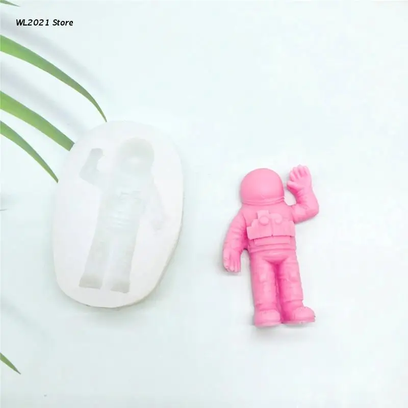 

3D Geometry Astronaut Spaceship Epoxy Glue Silicone Crystal Mold Table Soft Ceramic Plaster Ornament Diy Crafts Decor