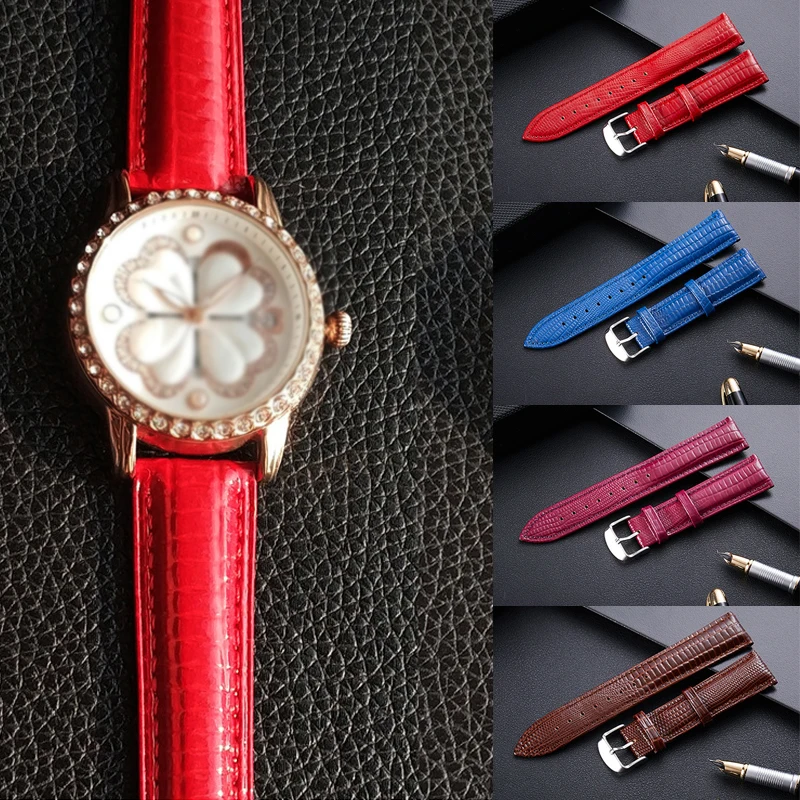 

Lizard Patterned Calf Leather Strap With Automatic Stainless Steel Butterfly Buckle Watch Ban 12mm 14mm 16mm 18mm 20mm 22mm 24mm