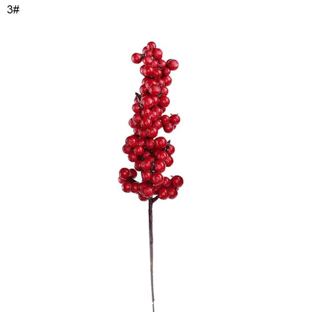 

10Pcs Mini Round Artificial Red Berries Xmas Flower New Year Home Ornaments
