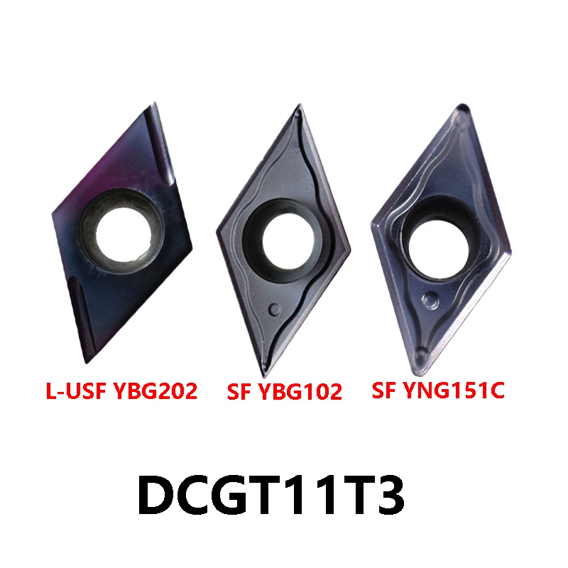 Original DCGT 11T302 DCGT11T302L-USF YBG202 DCGT11T302 YBG102 DCGT11T304 DCGT11T308-SF YNG151C Carbide Inserts CNC Lathe Cutter
