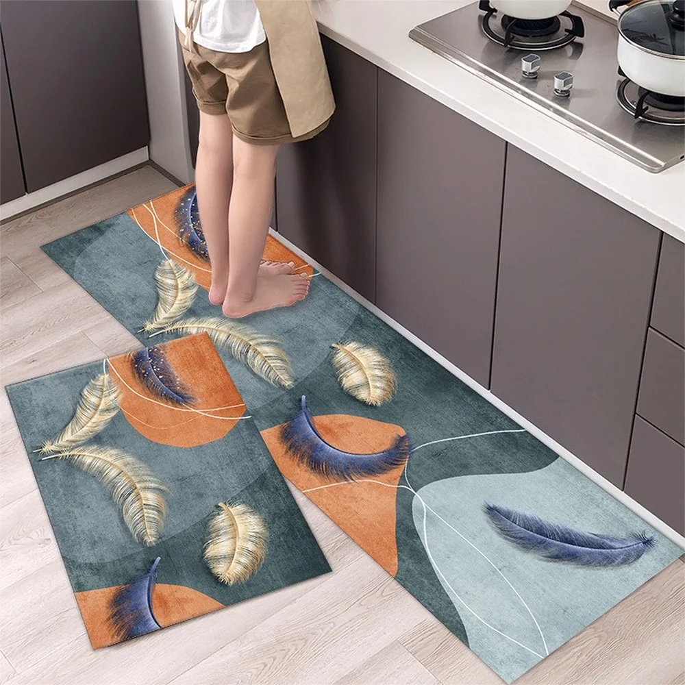 

Anti Fatigue Kitchen Carpet Anti-Slip Rug Hallway Entrance Bathroom Rug Doormat Bedroom Living Room Washable Kitchen Floor Mat