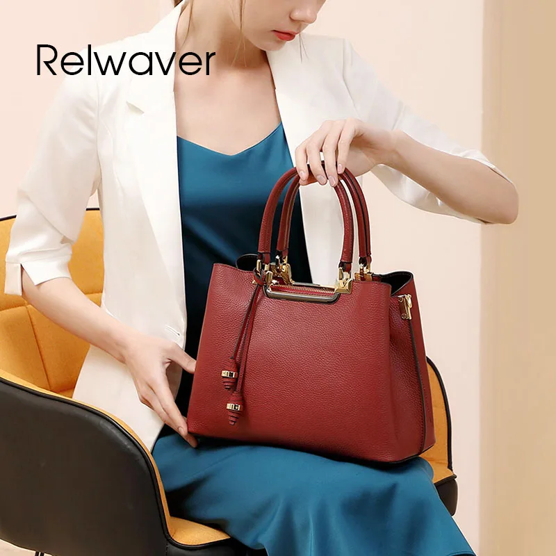 

Женская сумка-тоут из натуральной кожи, с верхним слоем