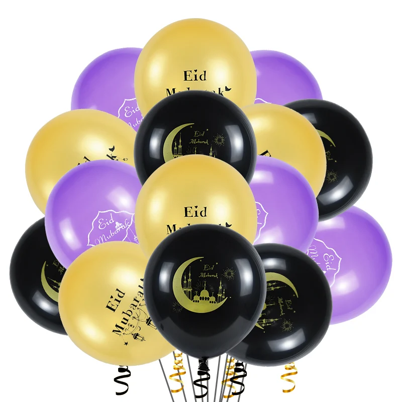 

2022 Eid Mubarak Decorations 6-15Pcs 12inch Latex Confetti Balloon Islamic Muslim Party Balloons Air Ball Globos Ramadan Mubarak