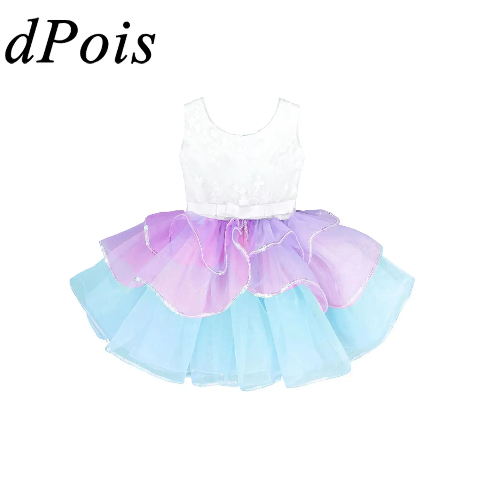 

Kids Girls Princess Cosplay Dress V Neck Sleeveless Dresses for Wedding Birthday Party Costumes