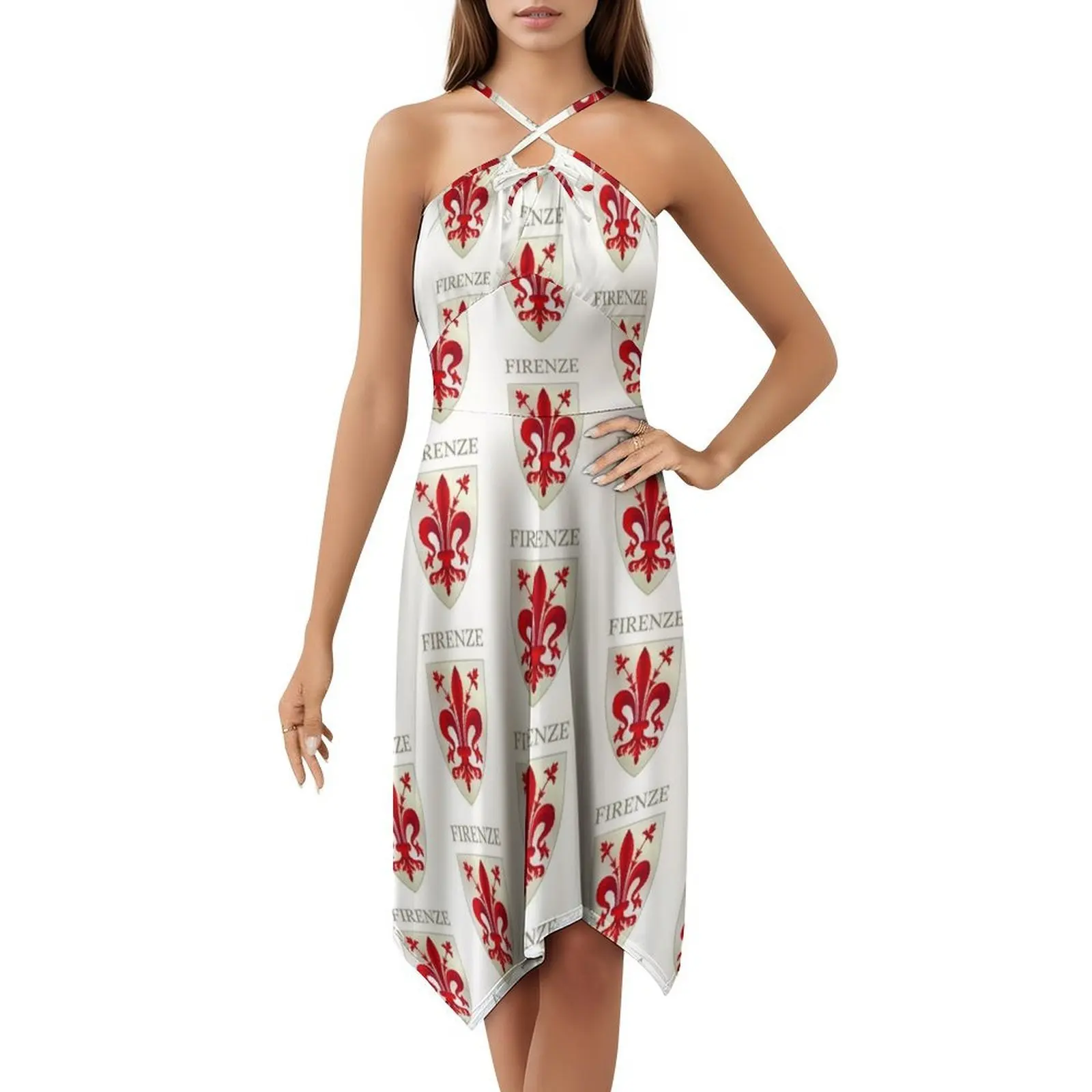 Фото Florence Red G Leit Shield Boho Chic Dress Элегантное модное пляжное платье для свадебной вечеринки Firenze Italy Red G Leit Toscana Coat Woman №5