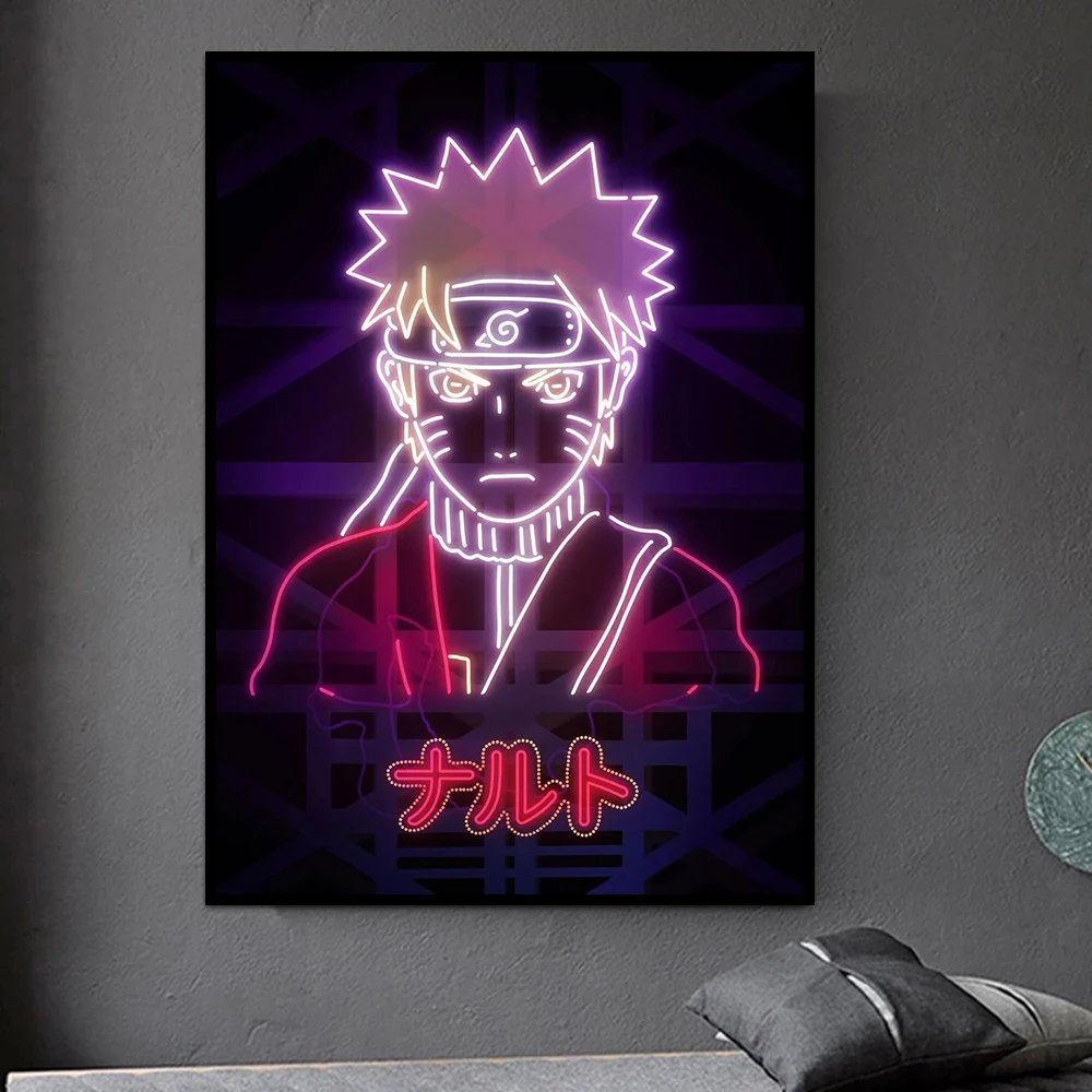 

The Hokage Neon Art Poster Anime HD Printed Naruto Canvas Painting Picture Modular Modern Wall Art Bar Home Decor Living Room