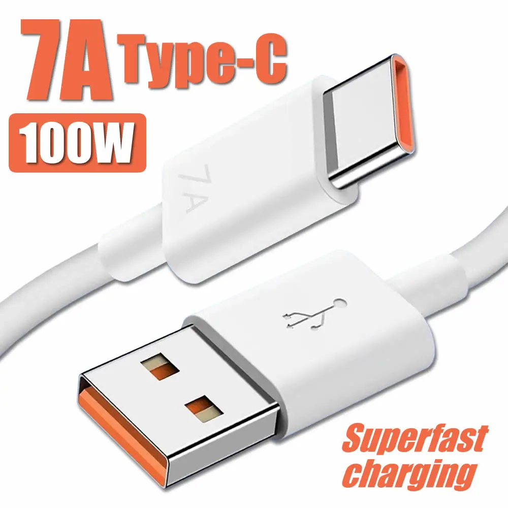

Зарядный кабель 7A, 100 Вт, USB C, для Huawei Mate 30 40 50 P40 P30 Xiaomi Redmi Note 11 Pro