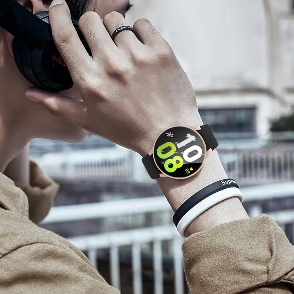 Стекло и чехол для Samsung Galaxy Watch 4/5/6 40 мм 44 матовый защитный бампер из поликарбоната