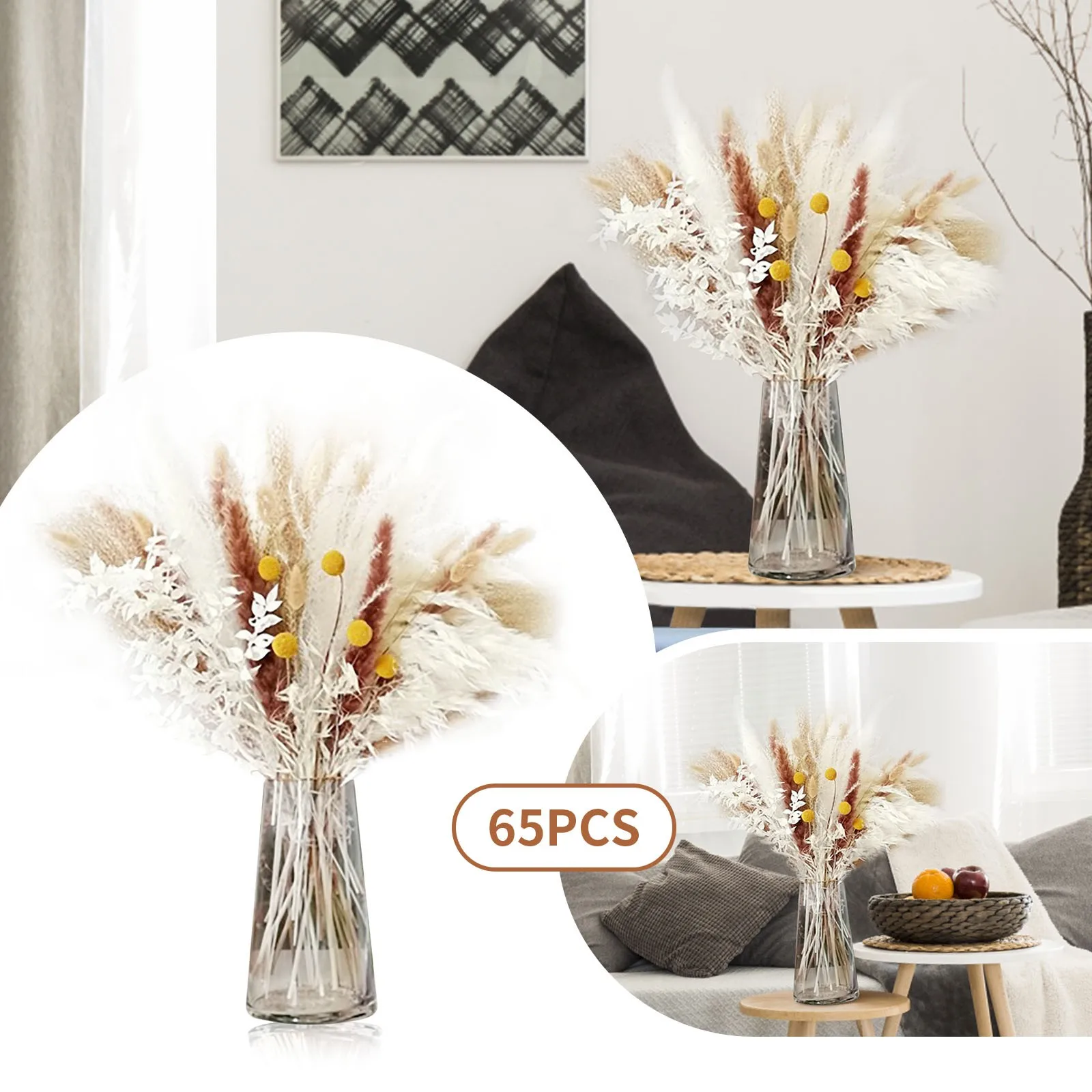 

Artificial Flowers Dried Flowers 65 45cm Fluffy Pink And White Flowers Artificial for Decoration Pink And White Flowers