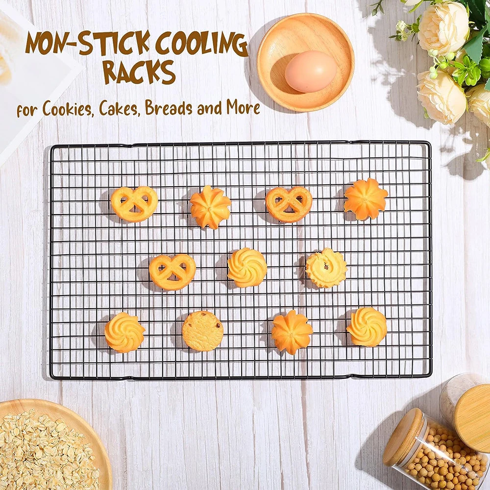 

25*40cm Large Size Cake Cooling Rack Cookie Frame Food Cooling Rack Pizza Bread Barbecue Cookie Biscuit Holder Baking Supplies