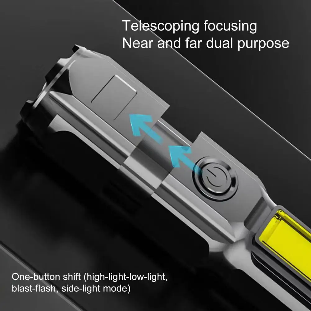 

Premium Zoomable Long Beam Distance USB Charging Pocket Flashlight LED Torch for Outdoor LED Flashlight LED Torchlight