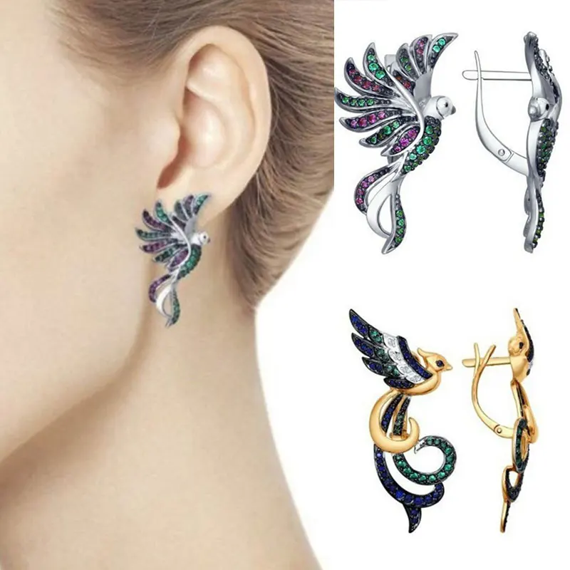 

1 Pair Fashion Hummingbird Earrings Bird Women Earrings Cartoon Cute Animal Shaped Earring Party Accessories Fashion Jewelry