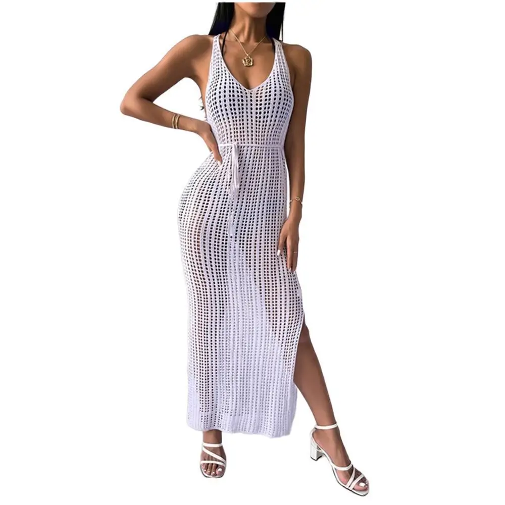 Новинка пикантная вязаная крючком туника с бахромой и кисточками Пляжная