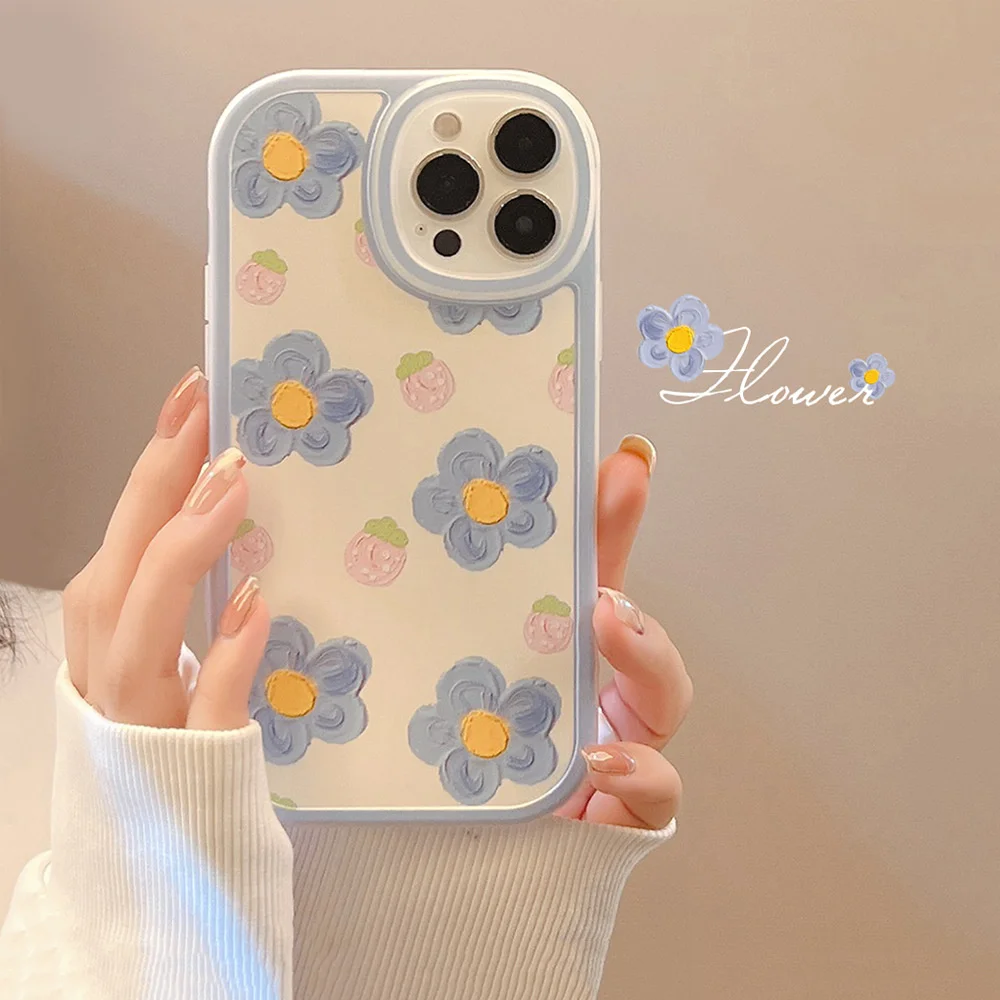 Чехол для телефона с рисунком масляных цветов для Iphone 14, 13, 12 Pro Max, Мягкий защитный чехол, Модный чехол для Iphone 12, 13, мини-Чехол