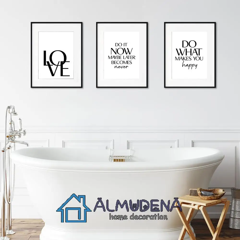 Черно-белый Мотивирующий текст цитаты настенная Картина на холсте хорошая