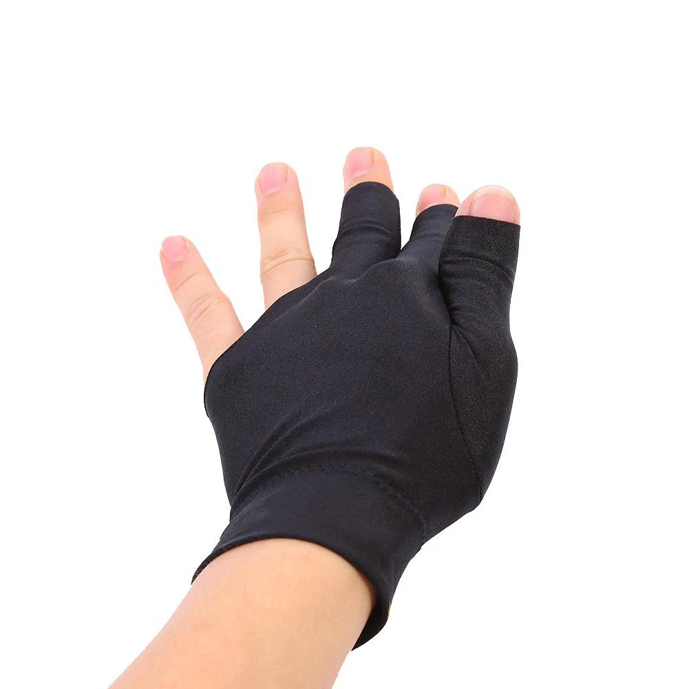 

Snooker Pool Cue Billiard Glove Cue Shooter Spandex 3 Finger Glove For Left Right Handed Black Eight Snooker Special Billiards