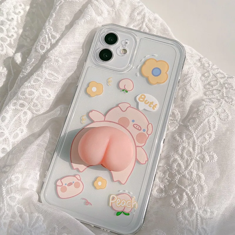 Three-dimensional Pig Fart Fart Decompression Phone Case For Iphone14 13 12 11 Pro Max XS X XR 7 8 Plus Fashion New Products