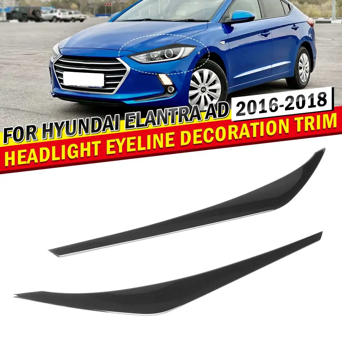 

Пара передних фар для Hyundai Elantra AD 2016-2018, декоративная отделка для передних фар