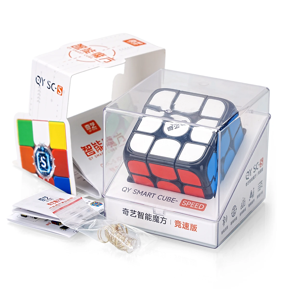 Qiyi 3x3 Smart Cube Магнитный 3D-куб-головоломка с пластиковым материалом искусственного