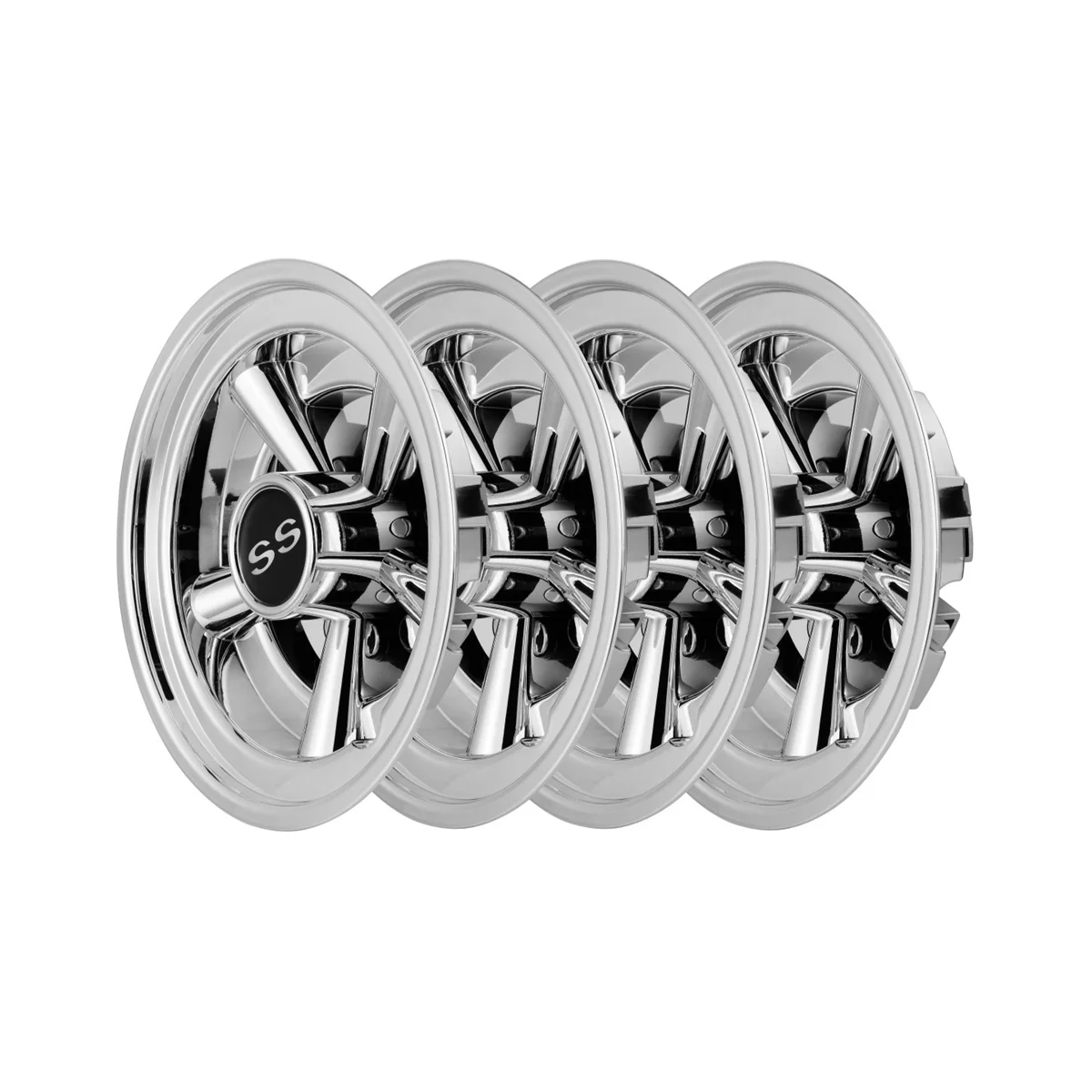 4Pcs Golf Cart Hub Cover for Club Car Hub Caps 8-Inch Chrome