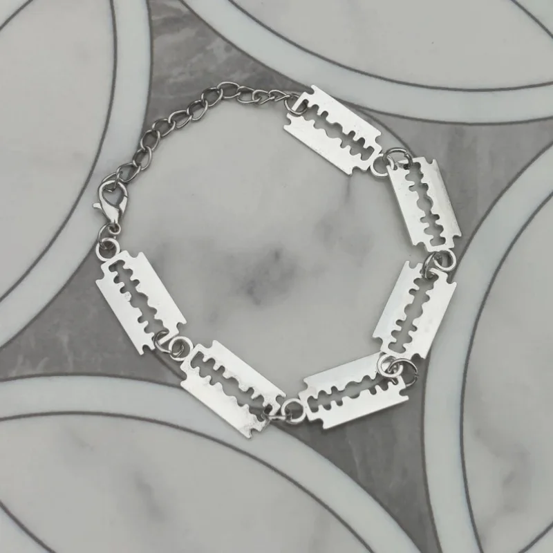 Готический браслет-подвеска с лезвием Y2K готический модный браслет ручной работы