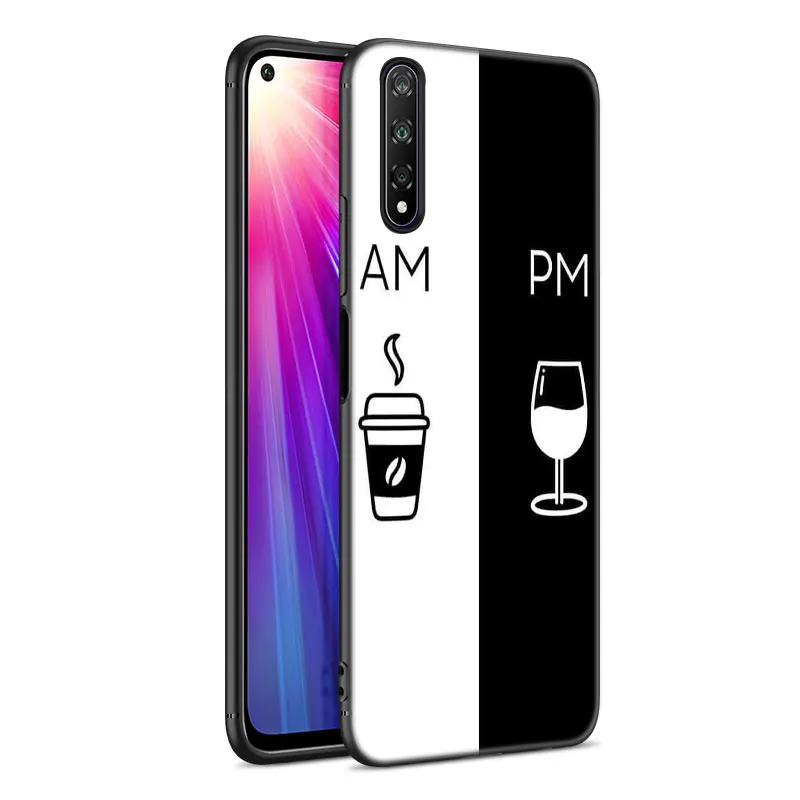 Coffee Wine Cup Phone Case For Huawei Honor 7A 8A 9X 20 Pro 8 10X Lite 7S 8C 8S 8X 9A 9C 10i 20i 30i 20E 20S Soft Black Cover images - 6