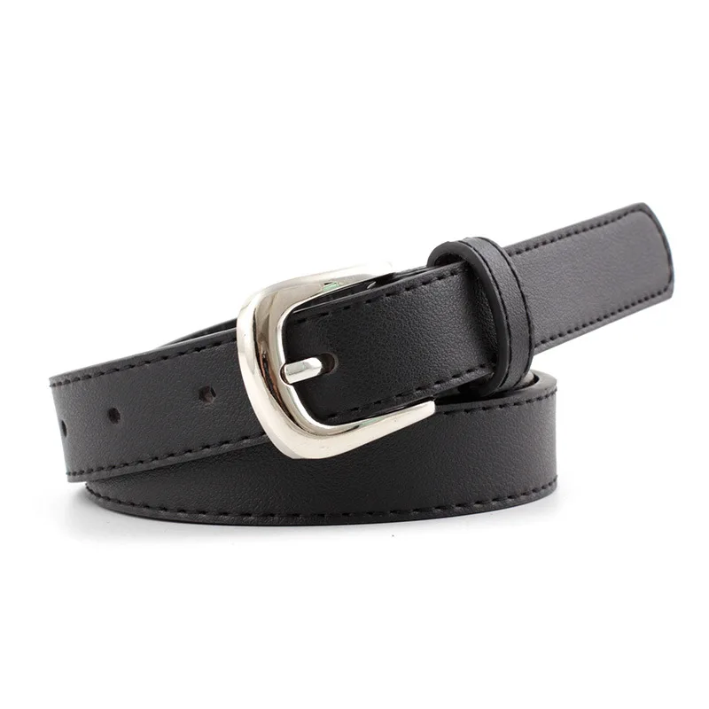 

New Alloy Buckle Pu Belt Women Fashion Pin Buckle Thin Belts Female Jeans Dress Waistband Brand Design 2022