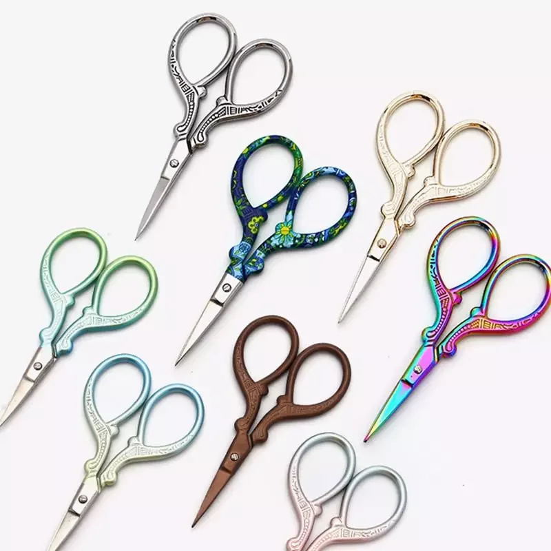 

NEW IN Retro Sewing Needlework Scissors Stainless Steel Household Embroidery Thread Scissors Handicraft Tools Pruning Tailor Sci