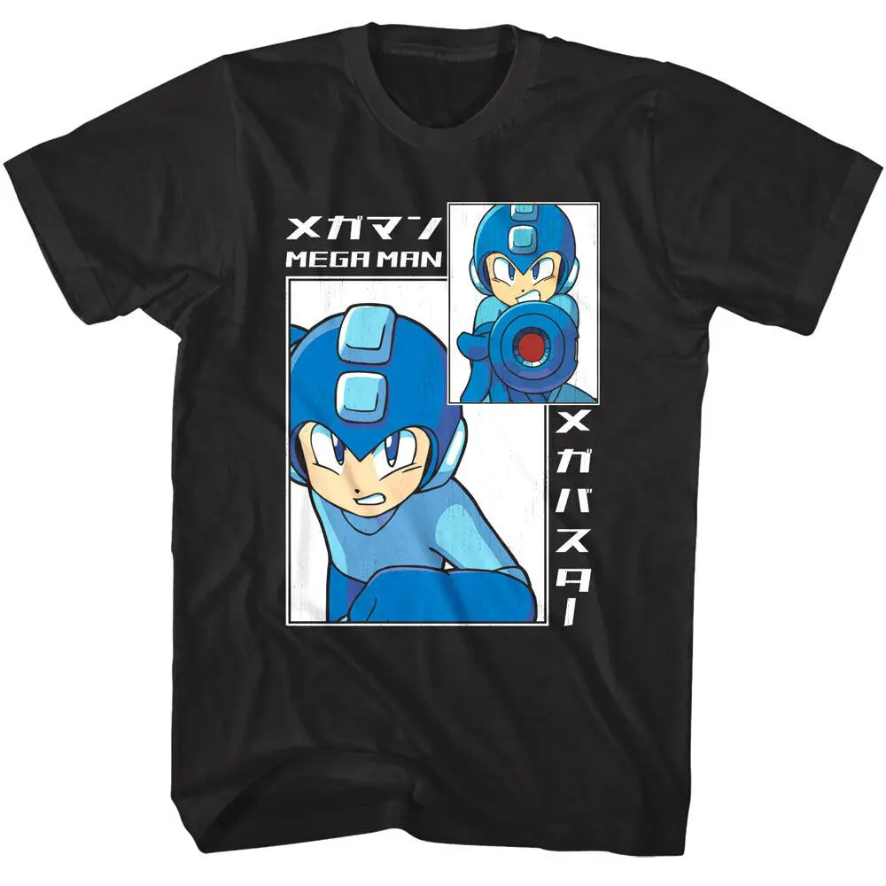 Мужская футболка MegaMan с надписью «Red kkuman Kanji Blue Hero»