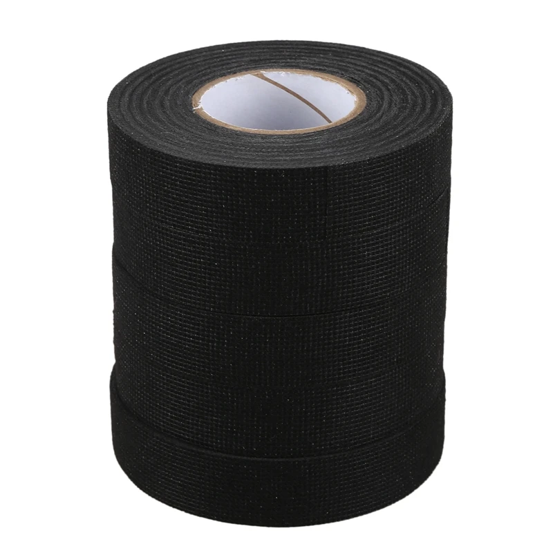 

5Pc Heat-Resistant Wiring Harness Tape Looms Wiring Harness Cloth Fabric Tape Adhesive Cable Protection 19Mm X 15M