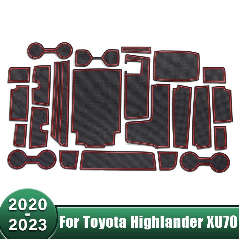 

Автомобильные противоскользящие дверные коврики, накладка на чашку, слот для ворот, подставка, аксессуар для Toyota Highlander XU70 Kluger 2020 2021 2022 2023, гибридный