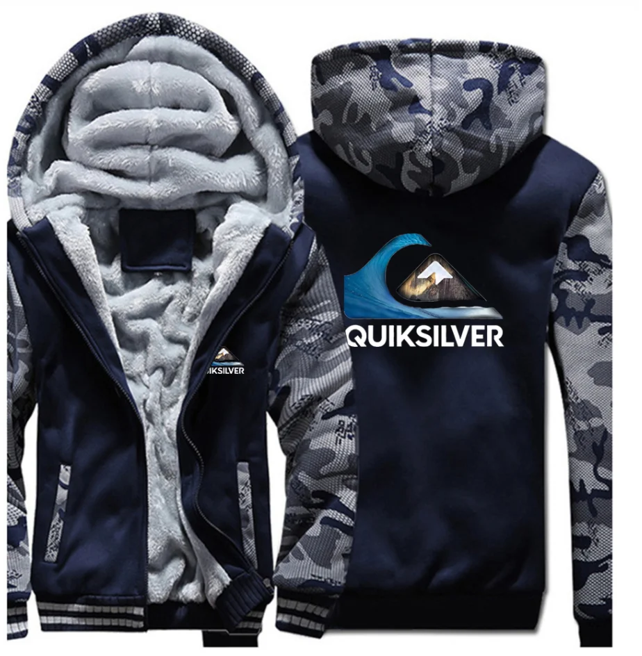 

Новинка 2022, зимнее утепленное повседневное пальто с принтом логотипа автомобиля Quiksilver, мужское плюшевое пальто на молнии
