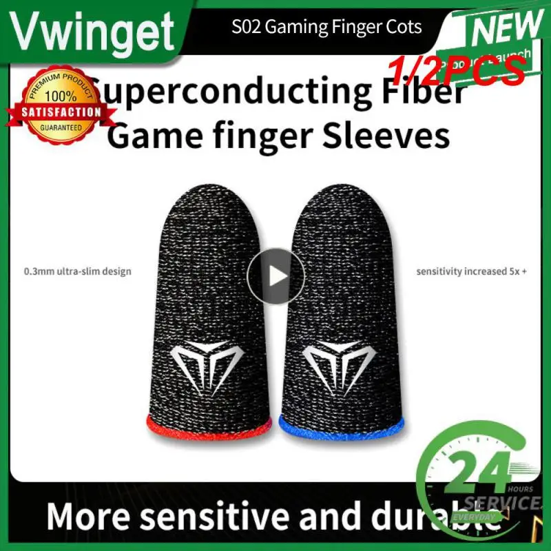 

1/2PCS Pair Finger Sleeve for PUBG Mobile Game Sweatproof Breathable Sensitive Gaming Touch Screen Fingertips Cover Thumb Gloves