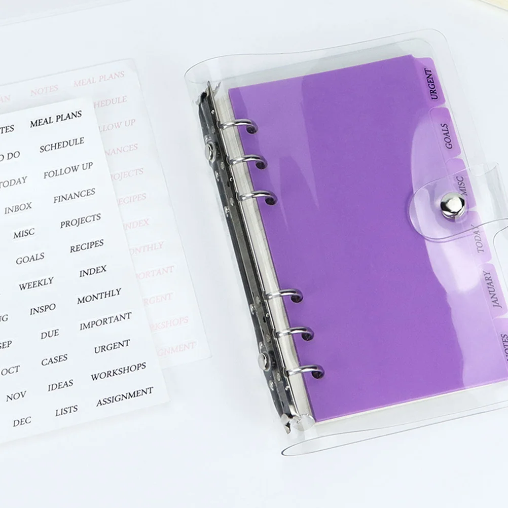 

Pocket Separator Binder Dividers Protectors Tab Tabs Binders 6 Ring Plastic Organizer File Folder