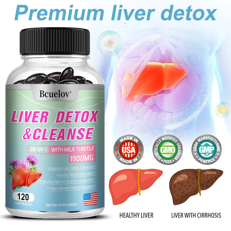 

Bcuelov Milk Thistle Liver Supplement Promotes Liver Health, Digestive and Antioxidant Support, Detoxifying Cleanse and Repair.