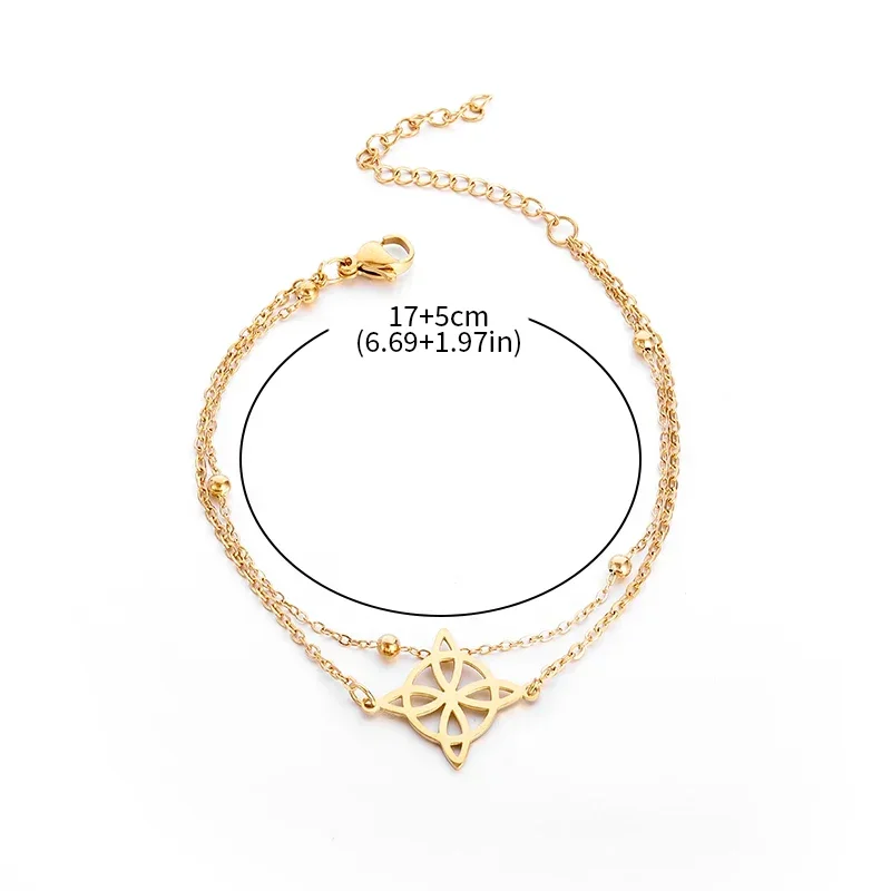 Золотая цепочка из нержавеющей стали с узлом ведьмы ирландские счастливые