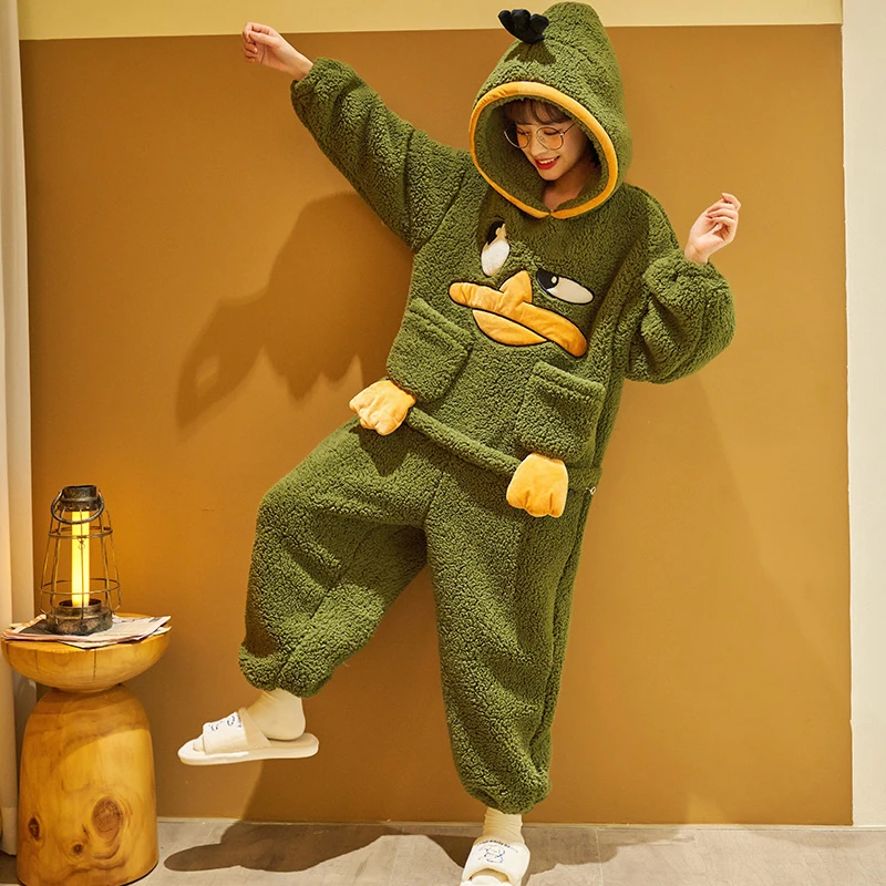 

Kigurumis Winter Women Pijama Onesie Jumpsuit Thicken Hoodie Pyjamas Anime Soft Warm Sleepwear Adult Homewear Femme Suit
