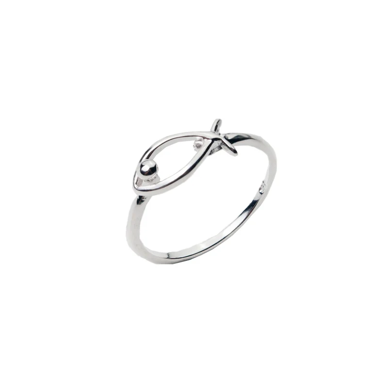 

Женское кольцо с полыми рыбками, серебро 2024 пробы, 52-53 мм, регулируемое