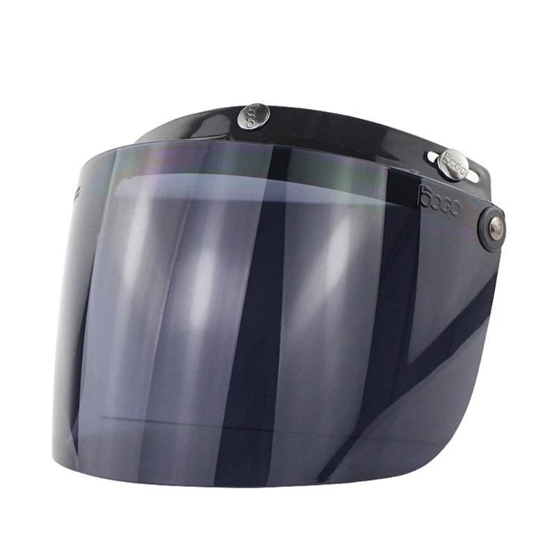 

652F Windproof 3-Snap Visor Lens Shield for Motorcycle Helmets Flip Up Down Open Face Anti glaring Helmet Accessories