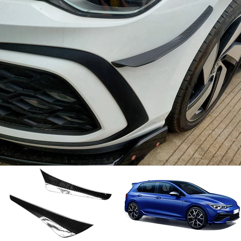 

Car Carbon Fiber Canard Spoiler Splitter Wind Knife Front Bumper Side Trim Cover For-VW Golf MK8 GTI-RLINE 2021 2022
