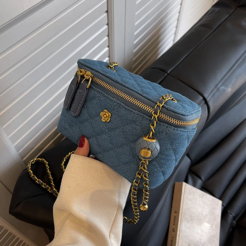 

Роскошная дизайнерская джинсовая сумка на плечо 2022, женские модные брендовые сумочки и кошельки, Женская Мини-коробка, сумки-мессенджеры, м...